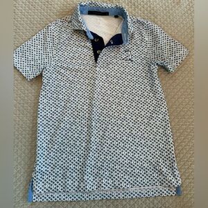Pinehurst Boy’s Greyson Blue Patterned Polo Shirt